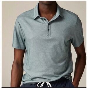 J.Crew Polo Shirt Mens Medium Green Excellent Coolmax Wicking UPF Short Sleeve
